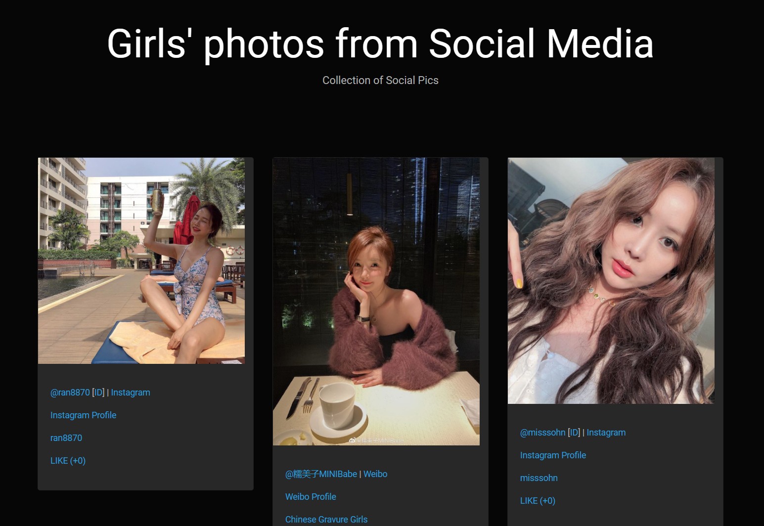 Social Girls：来源于社交网络平台的漂亮小姐姐相片